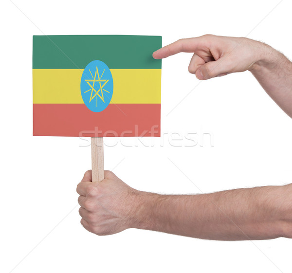 Mão pequeno cartão bandeira Etiópia Foto stock © michaklootwijk