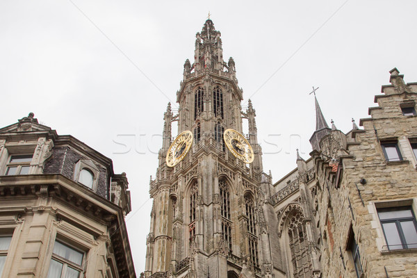 Catedral senhora Bélgica relógio viajar arquitetura Foto stock © michaklootwijk