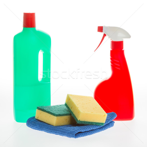 Haus Reinigung Produkt Kunststoff Flaschen Reinigungsmittel Stock foto © michaklootwijk