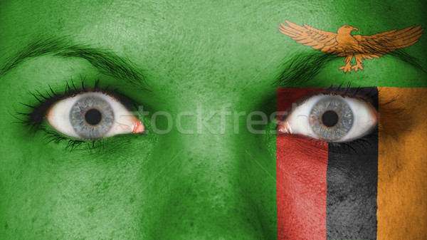 Oczy banderą malowany twarz Zambia Zdjęcia stock © michaklootwijk