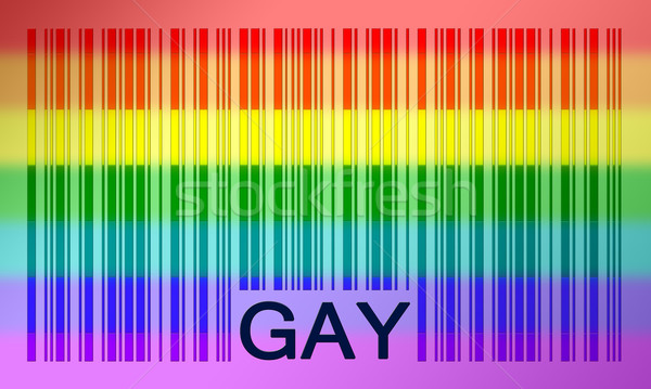 Barcode bandiera gay orgoglio verniciato superficie Foto d'archivio © michaklootwijk