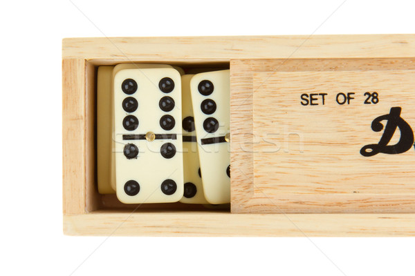 Domino in wooden box Stock photo © michaklootwijk