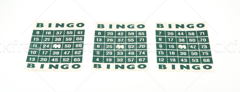 Groene bingo kaarten geïsoleerd witte kleur Stockfoto © michaklootwijk