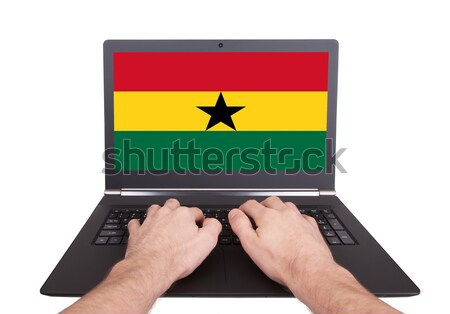 Hands working on laptop, Sao Tome and Principe Stock photo © michaklootwijk
