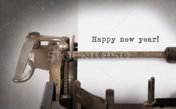 Stockfoto: Vintage · opschrift · oude · schrijfmachine · 2015 · gelukkig · nieuwjaar