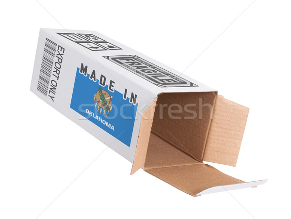 Exportar produto Oklahoma papel caixa Foto stock © michaklootwijk