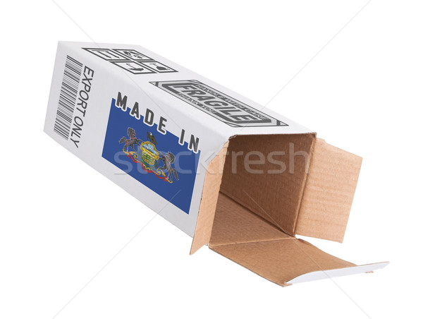 Export termék Pennsylvania kinyitott papír doboz Stock fotó © michaklootwijk