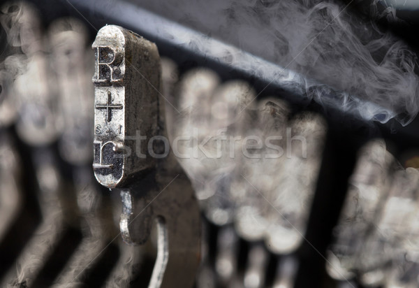 [[stock_photo]]: Marteau · vieux · manuel · machine · à · écrire · mystère · fumée