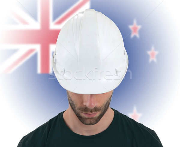 Stockfoto: Ingenieur · vlag · New · Zealand · geïsoleerd · business · bouw