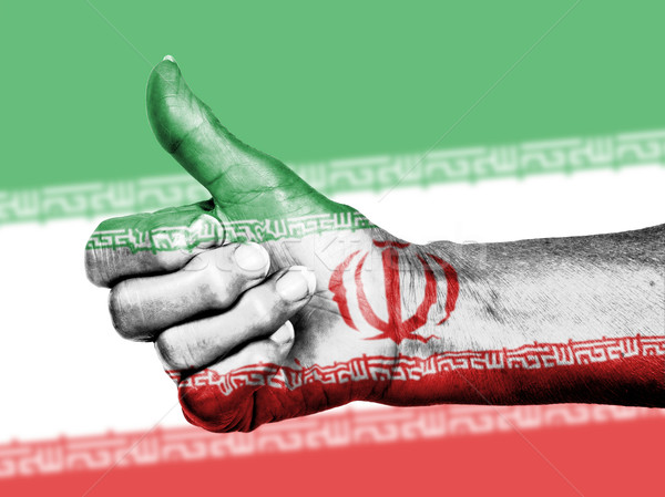 Staruszka podpisania banderą wzór Iran Zdjęcia stock © michaklootwijk