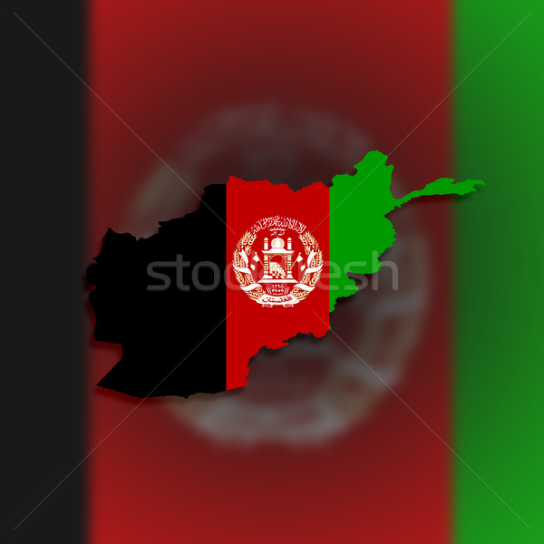 Pokaż Afganistan banderą odizolowany wiatr biały Zdjęcia stock © michaklootwijk