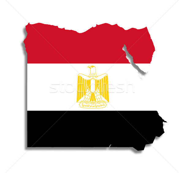 Egyptian map filled with their flag Stock photo © michaklootwijk