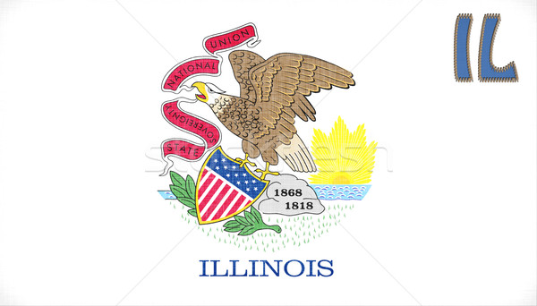 Leinen Flagge Illinois Abkürzung Stoff weiß Stock foto © michaklootwijk