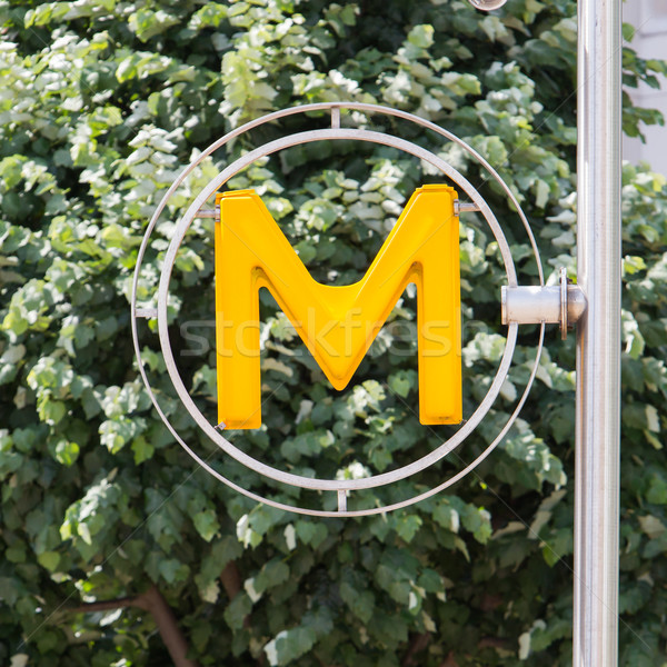 Parisian metro sign on a pole Stock photo © michaklootwijk