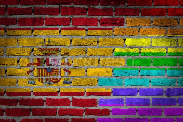 Dark brick wall - LGBT rights - Spain Stock photo © michaklootwijk