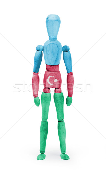 Foto stock: Madeira · descobrir · manequim · bandeira · Azerbaijão · branco