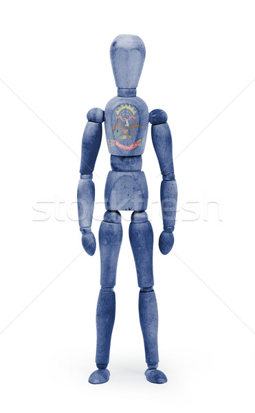 Wood figure mannequin with US state flag bodypaint - North Dakot Stock photo © michaklootwijk