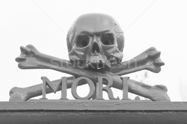 Schedel kerkhof aandenken dood silhouet vrede Stockfoto © michaklootwijk