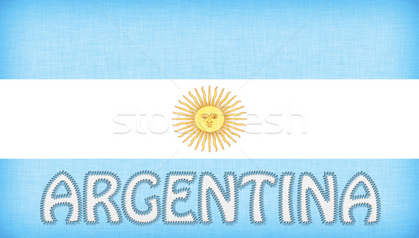Flag of Argentina stitched with letters Stock photo © michaklootwijk