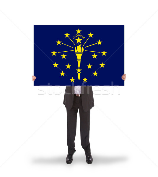 Sonriendo empresario grande tarjeta bandera Foto stock © michaklootwijk