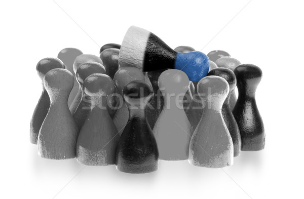 Blue pawn is crowdsurfing Stock photo © michaklootwijk