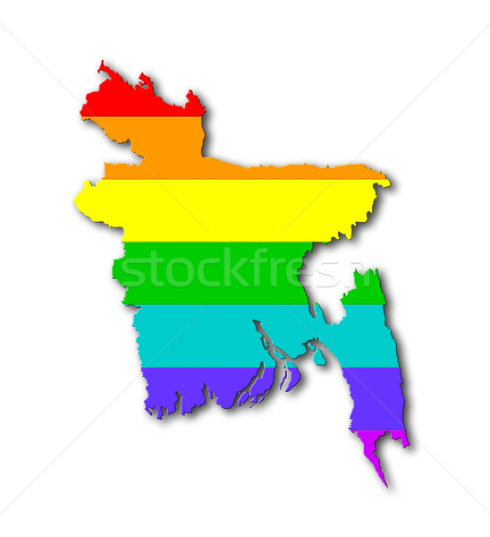 Bangladesh arco-íris bandeira padrão mapa viajar Foto stock © michaklootwijk
