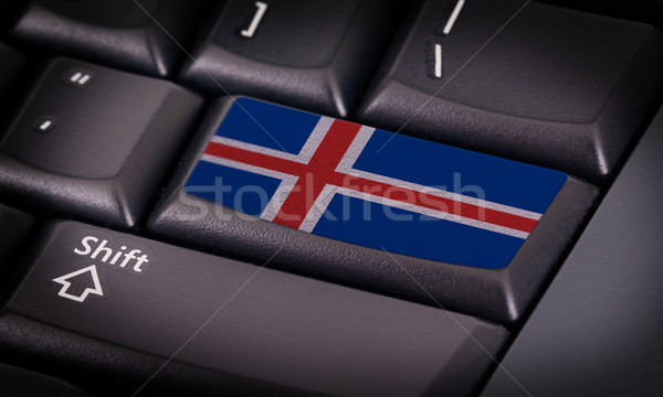 Flagge Tastatur Taste Island Design Laptop Stock foto © michaklootwijk