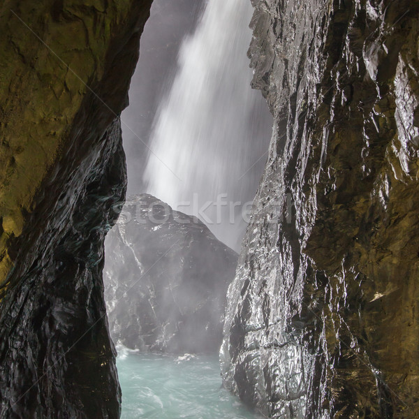 Trummelbach falls (Trummelbachfalle), waterfall in the mountain Stock photo © michaklootwijk
