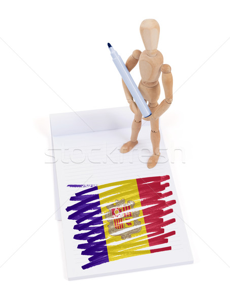 Wooden mannequin made a drawing - Andorra Stock photo © michaklootwijk
