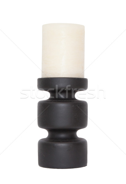 Dirty candle holder with white candle in it isolated Stock photo © michaklootwijk