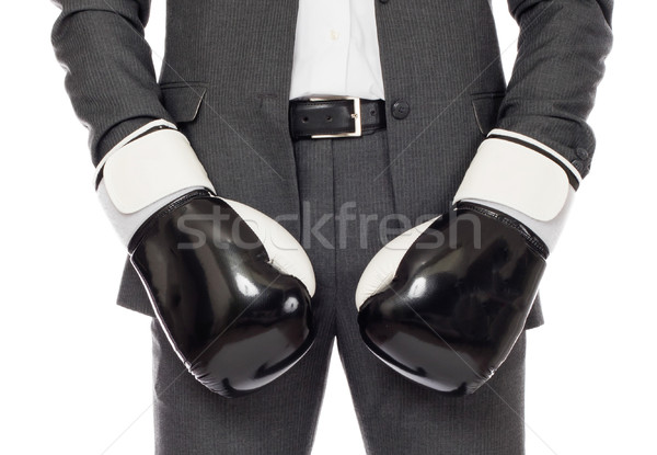 Businessman in boxing gloves  Stock photo © michaklootwijk