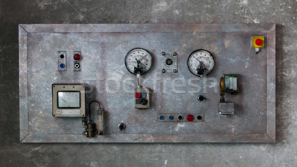 Close up rustic control panel of old machine Stock photo © michaklootwijk