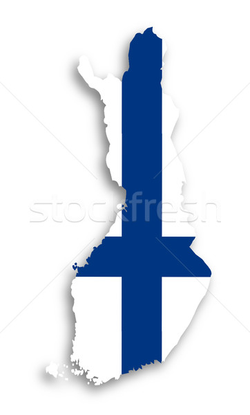 Karte Finnland Flagge isoliert Hintergrund Zeichen Stock foto © michaklootwijk