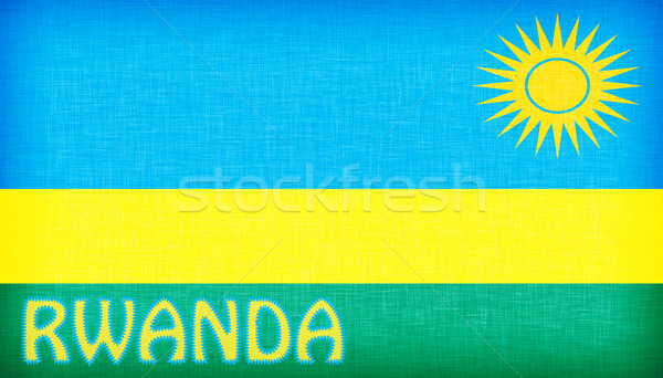 Flag of Rwanda stitched with letters Stock photo © michaklootwijk