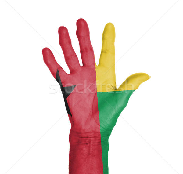 Palma mulher mão pintado bandeira pele Foto stock © michaklootwijk