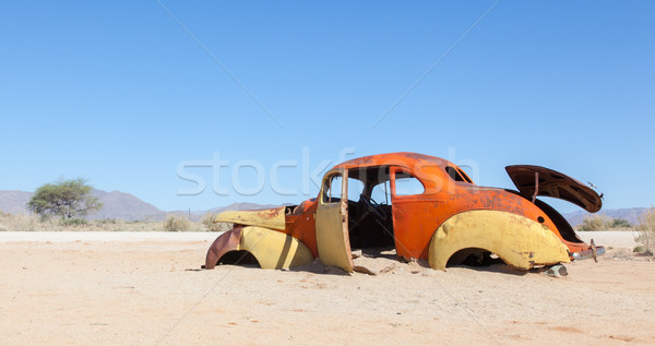 Opuszczony samochodu pustyni Namibia charakter piasku Zdjęcia stock © michaklootwijk