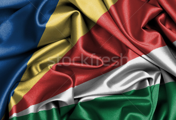Satinato bandiera tridimensionale Seychelles texture Foto d'archivio © michaklootwijk