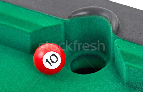 Kırmızı snooker top numara 10 düşmek Stok fotoğraf © michaklootwijk