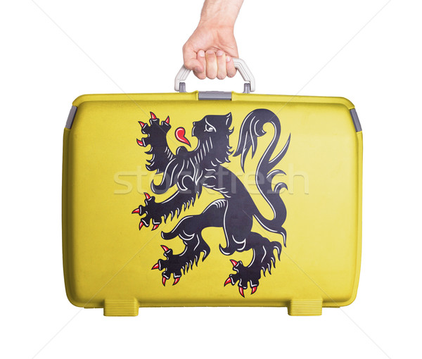 Used plastic suitcase with stains and scratches Stock photo © michaklootwijk