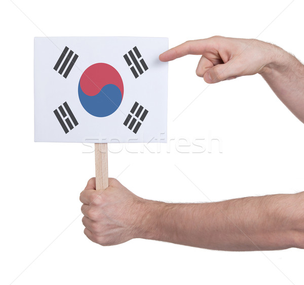 Mano piccolo carta bandiera Corea del Sud Foto d'archivio © michaklootwijk