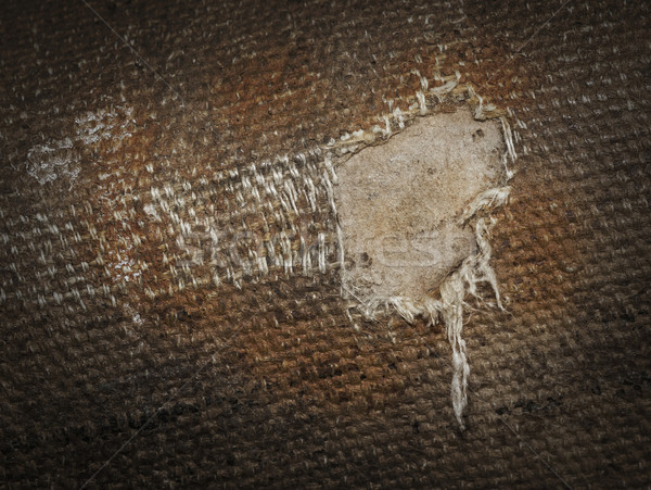 Detail (damage) of an old canvas suitcase, close-up Stock photo © michaklootwijk