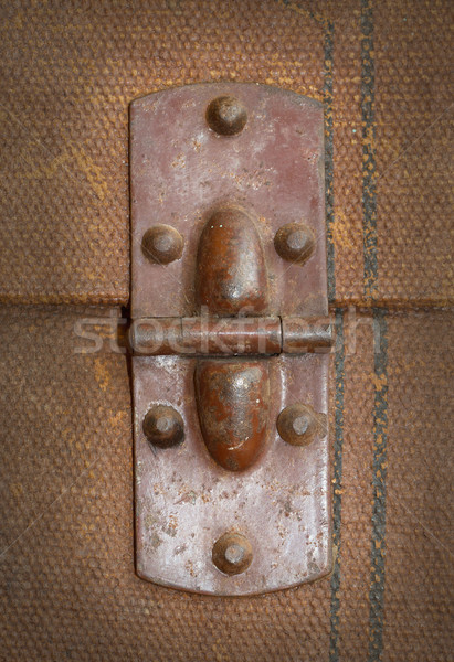 Old canvas trunk hinge close up Stock photo © michaklootwijk