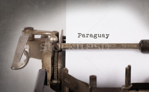 öreg írógép Paraguay felirat klasszikus vidék Stock fotó © michaklootwijk