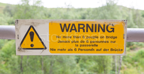 Warning sign at a bridge Stock photo © michaklootwijk