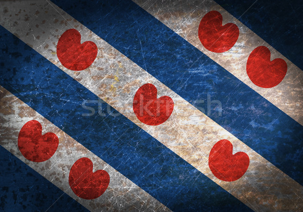 Old rusty metal sign with a flag Stock photo © michaklootwijk