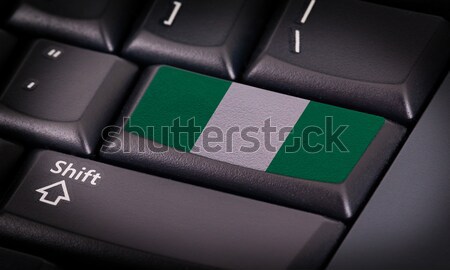 Flagge Tastatur Taste Nigeria Design Laptop Stock foto © michaklootwijk