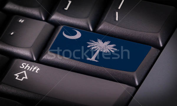 Vlag toetsenbord knop South Carolina ontwerp laptop Stockfoto © michaklootwijk