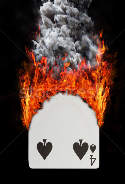 Playing card with fire and smoke Stock photo © michaklootwijk