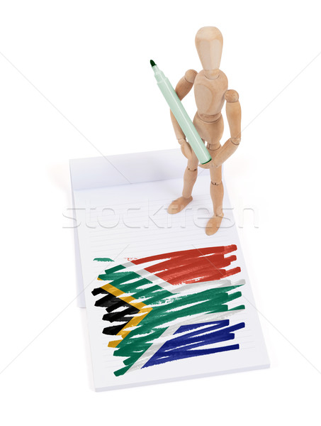 Legno mannequin disegno Sudafrica bandiera carta Foto d'archivio © michaklootwijk