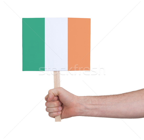 Mão pequeno cartão bandeira Irlanda Foto stock © michaklootwijk
